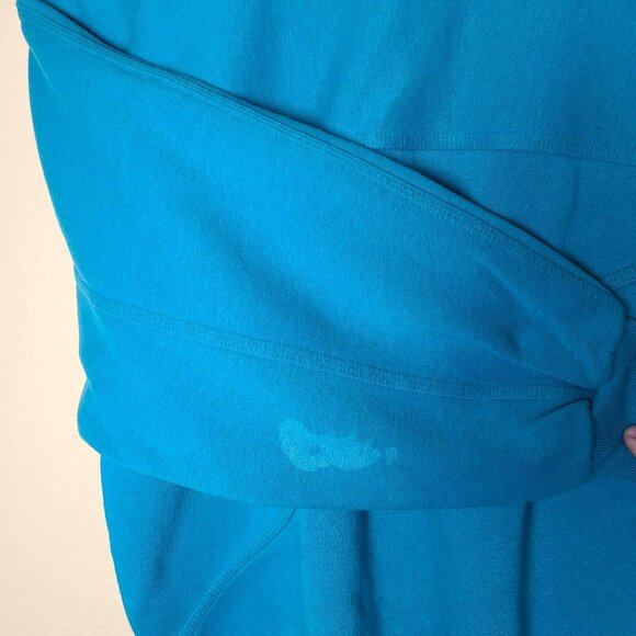 VTG 90s Nike Colorblock Crewneck Sweatshirt Sz LG Turquoise & Navy Blue Swoosh - Picture 3 of 8